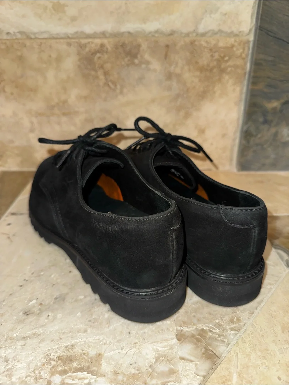 Rockport Waterproof Black Leather Oxford Shoes Women’s 9W Wide Lace Up WR5649